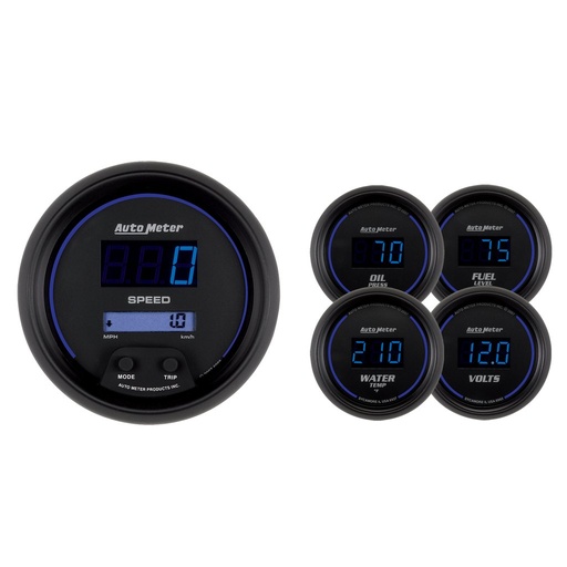 [ATM-6900] AutoMeter 5 PC. GAUGE KIT, 3-3/8" & 2-1/16", COBALT DIGITAL