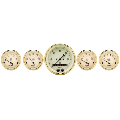 [ATM-1550] AutoMeter 5 PC. GAUGE KIT, 3-3/8" & 2-1/16", GPS SPEEDOMETER, GOLDEN OLDIES