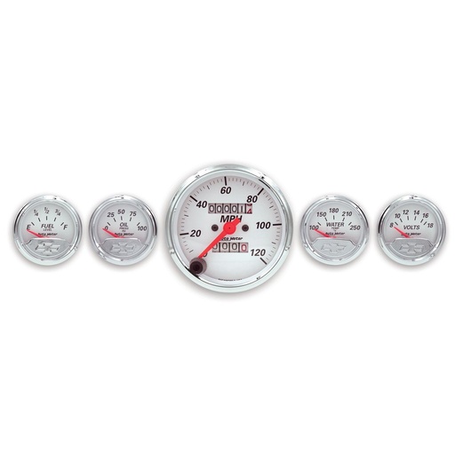 [ATM-1300-00408] AutoMeter 5 PC. GAUGE KIT, 3-1/8" & 2-1/16", MECHANICAL SPEEDOMETER, CHEVROLET HERITAGE BOWTIE