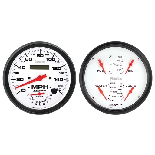 [ATM-5805] AutoMeter 2 PC. GAUGE KIT, 5" QUAD & TACH/SPEEDO, 240-33 Œ©, PHANTOM