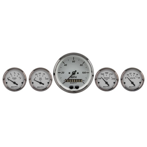 [ATM-1950] AutoMeter 5 PC. GAUGE KIT, 3-3/8" & 2-1/16", GPS SPEEDOMETER, AMERICAN PLATINUM