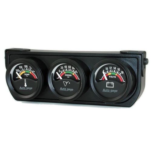 [ATM-2391] AutoMeter GAUGE CONSOLE, OILP/WTMP/VOLT, 1.5", 100 PSI/280 °F/18V, ELEC BLK DIAL, BLK BZL, AG