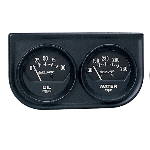 [ATM-2345] AutoMeter GAUGE CONSOLE, OILP/WTMP, 2-1/16", 100 PSI/280 °F, BLK DIAL, BLK BZL, SHORT SWEEP, AUTOGAGE