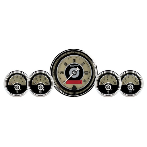 [ATM-1100] AutoMeter 5 PC. GAUGE KIT, 3-3/8" & 2-1/16", ELECTRIC SPEEDOMETER, CRUISER AD