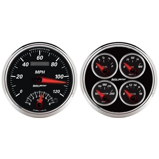 [ATM-1204] AutoMeter 2 PC. GAUGE KIT, 5" QUAD & TACH/SPEEDO COMBO, 240-33 Œ©, DESIGNER BLACK II