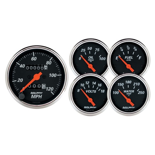 [ATM-1420] AutoMeter 5 PC. GAUGE KIT, 3-1/8" & 2-1/16", MECHANICAL SPEEDOMETER, DESIGNER BLACK