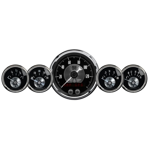 [ATM-2024] AutoMeter 5 PC. GAUGE KIT, 3-3/8" & 2-1/16", GPS SPEEDOMETER, BLACK DIAMOND