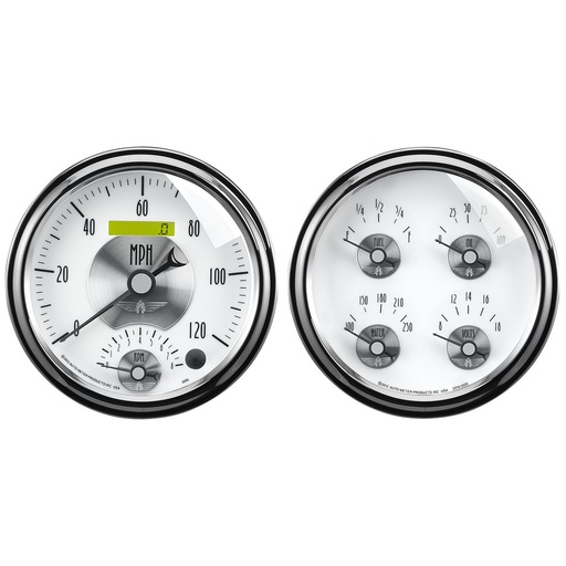 [ATM-2008] AutoMeter 2 PC. GAUGE KIT, 5" QUAD & TACH/SPEEDO, ELECTRIC, 240-33 Œ©, PRESTIGE PEARL