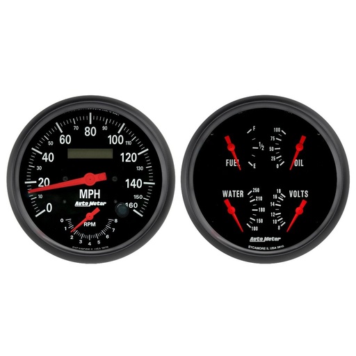[ATM-2602] AutoMeter 2 PC. GAUGE KIT, 5" QUAD & TACH/SPEEDO, 240-33 Œ©, Z-SERIES