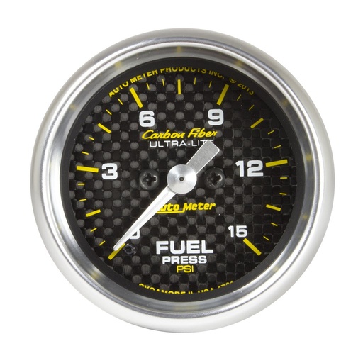 [ATM-4761] AutoMeter 2-1/16" FUEL PRESSURE, 0-15 PSI, STEPPER MOTOR, CARBON FIBER