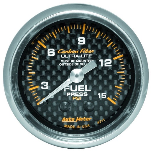 [ATM-4711] AutoMeter 2-1/16" FUEL PRESSURE, 0-15 PSI, MECHANICAL, CARBON FIBER