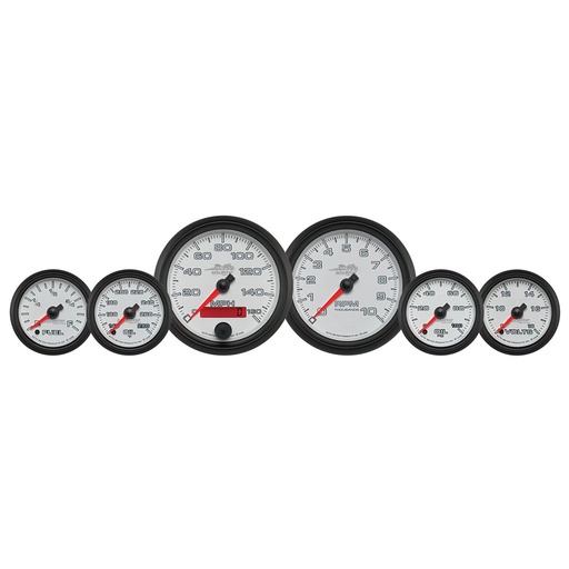 [ATM-19501] AutoMeter 6 PIECE BAGGER KIT, 160 MPH/0-10,000 RPM/100 PSI/140-280 °F/8-18V/280ΩE-0ΩF, WHITE/BLACK, PRO-CYCLE
