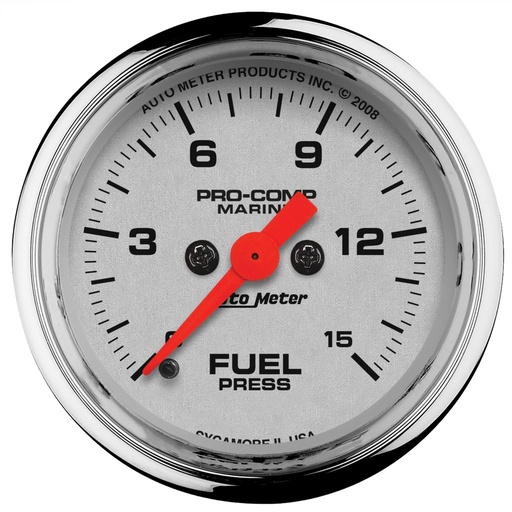 [ATM-200848-35] AutoMeter 2-1/16" FUEL PRESSURE, 0-15 PSI, STEPPER MOTOR, MARINE CHROME