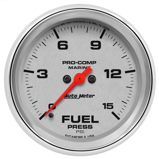 [ATM-200849-35] AutoMeter 2-5/8" FUEL PRESSURE, 0-15 PSI, STEPPER MOTOR, MARINE CHROME