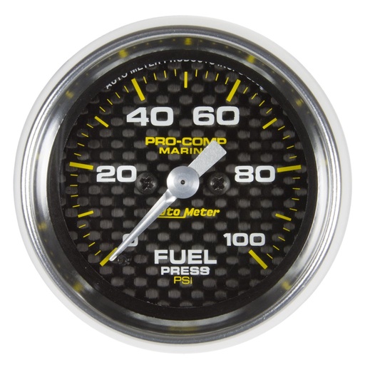 [ATM-200850-40] AutoMeter 2-1/16" FUEL PRESSURE, 0-100 PSI, STEPPER MOTOR, MARINE CARBON FIBER