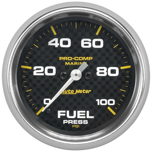 [ATM-200851-40] AutoMeter 2-5/8" FUEL PRESSURE, 0-100 PSI, STEPPER MOTOR, MARINE CARBON FIBER