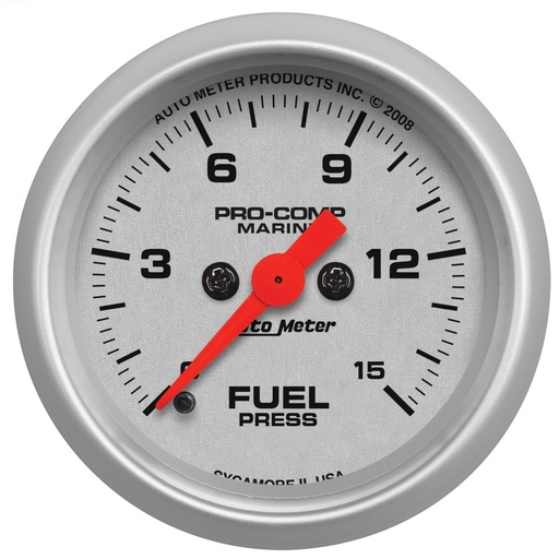 [ATM-200848-33] AutoMeter 2-1/16" FUEL PRESSURE, 0-15 PSI, STEPPER MOTOR, MARINE SILVER