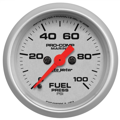 [ATM-200850-33] AutoMeter 2-1/16" FUEL PRESSURE, 0-100 PSI, STEPPER MOTOR, MARINE SILVER