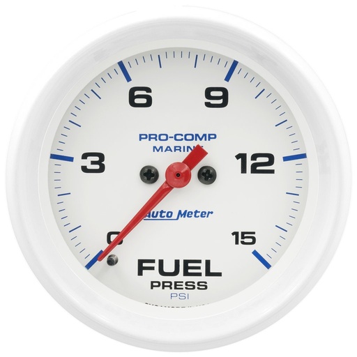 [ATM-200849] AutoMeter 2-5/8" FUEL PRESSURE, 0-15 PSI, STEPPER MOTOR, MARINE WHITE