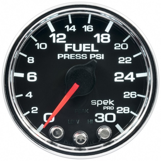 [ATM-P31631] AutoMeter 2-1/16" FUEL PRESSURE, 0-30 PSI, STEPPER MOTOR, SPEK-PRO, BLACK DIAL, CHROME BEZEL, CLEAR LENS
