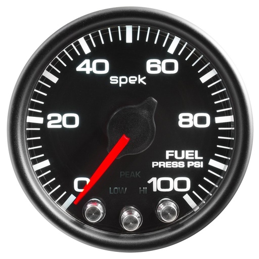 [ATM-P31432] AutoMeter 2-1/16" FUEL PRESSURE, 0-100 PSI, STEPPER MOTOR, SPEK-PRO, BLACK DIAL, BLACK BEZEL, CLEAR LENS