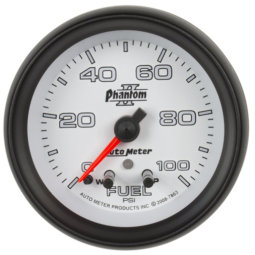 [ATM-7863] AutoMeter 2-5/8" FUEL PRESSURE, W/ PEAK & WARN, 0-100 PSI, STEPPER MOTOR, PHANTOM II