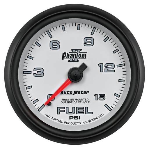 [ATM-7811] AutoMeter 2-5/8" FUEL PRESSURE, 0-15 PSI, MECHANICAL, PHANTOM II