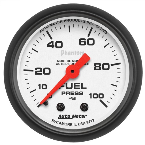 [ATM-5712] AutoMeter 2-1/16" FUEL PRESSURE, 0-100 PSI, MECHANICAL, PHANTOM