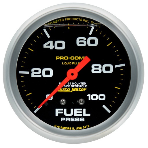 [ATM-5412] AutoMeter 2-5/8" FUEL PRESSURE, 0-100 PSI, MECHANICAL, LIQUID FILLED, PRO-COMP