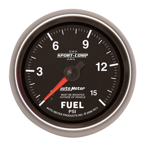 [ATM-7611] AutoMeter 2-5/8" FUEL PRESSURE, 0-15 PSI, MECHANICAL, SPORT-COMP II