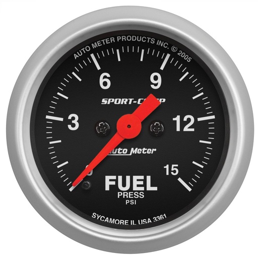 [ATM-3361] AutoMeter 2-1/16" FUEL PRESSURE, 0-15 PSI, STEPPER MOTOR, SPORT-COMP