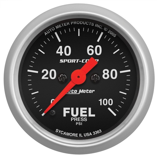 [ATM-3363] AutoMeter 2-1/16" FUEL PRESSURE, 0-100 PSI, STEPPER MOTOR, SPORT-COMP