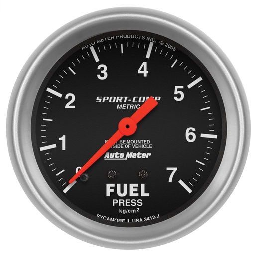 [ATM-3412-J] AutoMeter 2-5/8" FUEL PRESSURE, 0-7 KG/CM2, MECHANICAL, SPORT-COMP