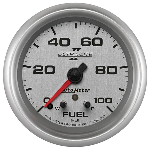 [ATM-7763] AutoMeter 2-5/8" FUEL PRESSURE, W/ PEAK & WARN, 0-100 PSI, STEPPER MOTOR, ULTRA-LITE II