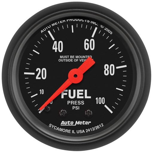 [ATM-2612] AutoMeter 2-1/16" FUEL PRESSURE, 0-100 PSI, MECHANICAL, Z-SERIES