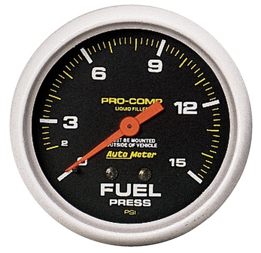 [ATM-5411] AutoMeter 2-5/8" FUEL PRESSURE, 0-15 PSI, MECHANICAL, LIQUID FILLED, PRO-COMP