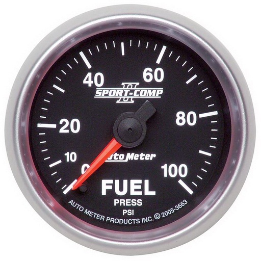[ATM-3663] AutoMeter 2-1/16" FUEL PRESSURE, 0-100 PSI, STEPPER MOTOR, SPORT-COMP II