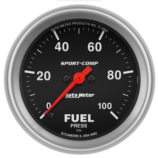 [ATM-3563] AutoMeter 2-5/8" FUEL PRESSURE, 0-100 PSI, STEPPER MOTOR, SPORT-COMP