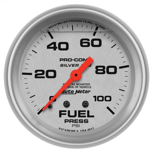 [ATM-4612] AutoMeter 2-5/8" FUEL PRESSURE, 0-100 PSI, MECHANICAL, LIQUID FILLED, ULTRA-LITE