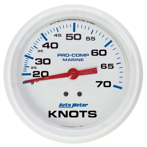 [ATM-200755] AutoMeter 3-3/8" MECHANICAL SPEEDOMETER, 0-70 KNOTS, MARINE WHITE