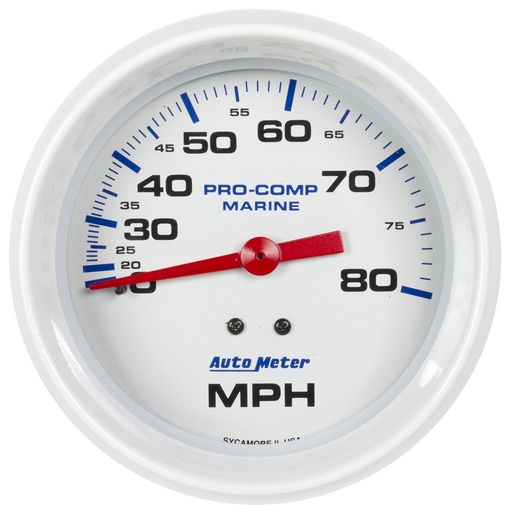 [ATM-200753] AutoMeter 3-3/8" MECHANICAL SPEEDOMETER, 0-80 MPH, MARINE WHITE