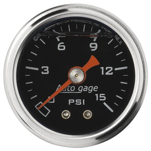[ATM-2172] AutoMeter 1-1/2" PRESSURE, 0-15 PSI, MECHANICAL, BLACK