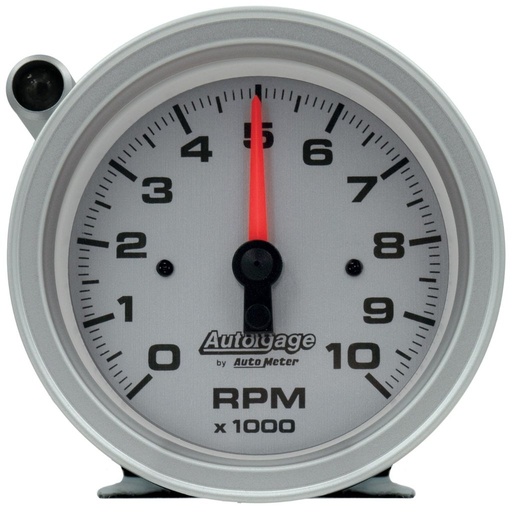 [ATM-233909] AutoMeter 3-3/4" PEDESTAL TACHOMETER, 0-10,000 RPM, SILVER DIAL, W/EXTERNAL SHIFT-LIGHT, AUTO GAGE