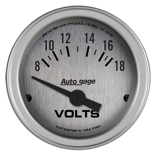 [ATM-2380] AutoMeter 2-1/16" VOLTMETER, 8-18V, AIR-CORE, SILVER, AUTO GAGE