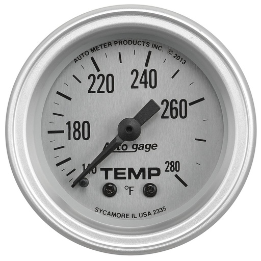 [ATM-2335] AutoMeter 2-1/16" WATER TEMPERATURE, 140-280 °F, 6 FT., MECHANICAL, SILVER, AUTO GAGE