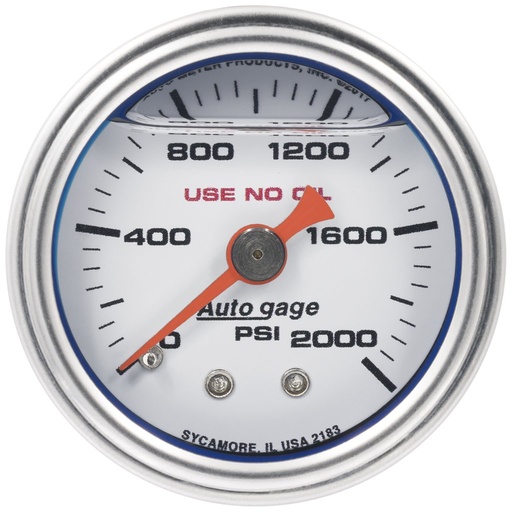 [ATM-2183] AutoMeter 1-1/2" PRESSURE, 0-2000 PSI, MECHANICAL, WHITE