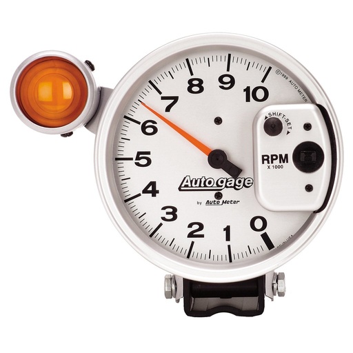 [ATM-233911] AutoMeter 5" PEDESTAL tachometer, 0-10,000 RPM, SHIFT LIGHT, SILVER, AUTO GAGE