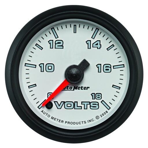 [ATM-19592] AutoMeter 2-1/16" VOLTMETER, 8-18V, DIGITAL STEPPER MOTOR, WHITE/BLACK, PRO-CYCLE