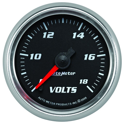 [ATM-19692] AutoMeter 2-1/16" VOLTMETER, 8-18V, DIGITAL STEPPER MOTOR, BLACK/BRIGHT ANODIZED, PRO-CYCLE