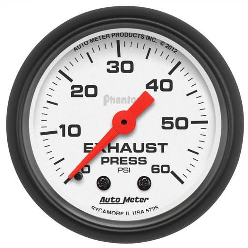[ATM-5725] AutoMeter 2-1/16" EXHAUST PRESSURE, 0-60 PSI, MECHANICAL, PHANTOM